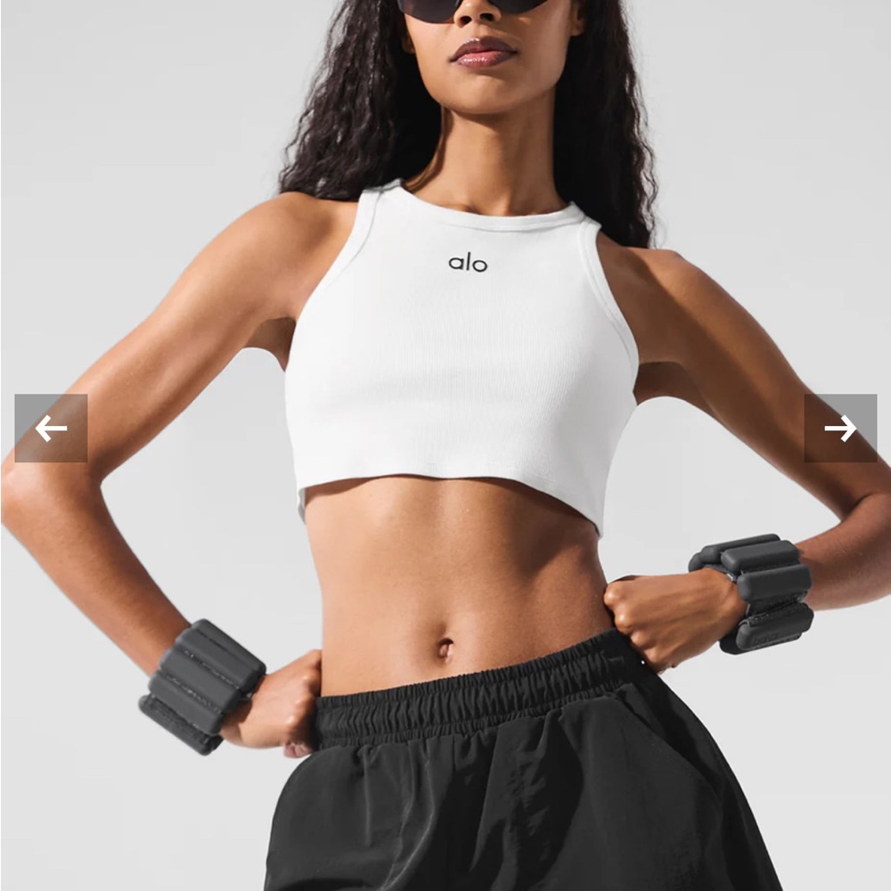 Alo White Athletic Crop Top